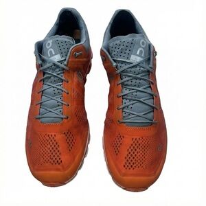 On Cloudflow Running Shoes Men’s Orange Tangerine Gray Lightweight Sneakers 11